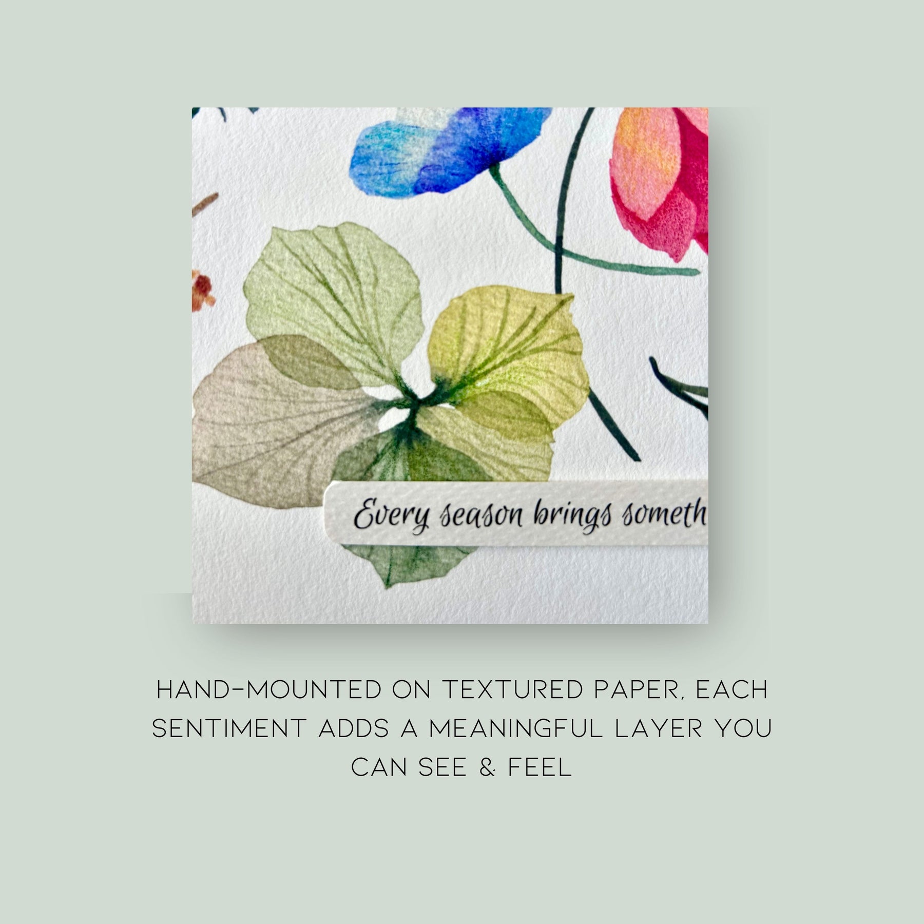 "Pressed & Cherished" | Archival Botanical Wall Art With Sentiment | Original Floral Watercolour Painting | A4 Gallery Print