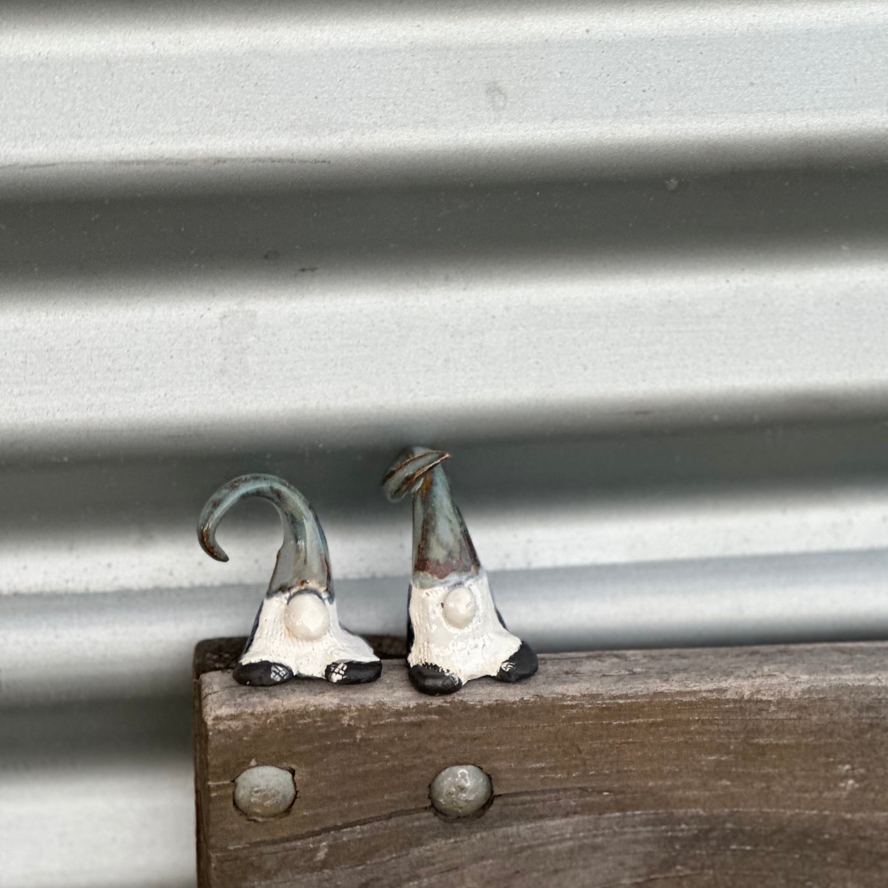 Blå En & Blå To | Handmade Ceramic Gonk Pair | Blue