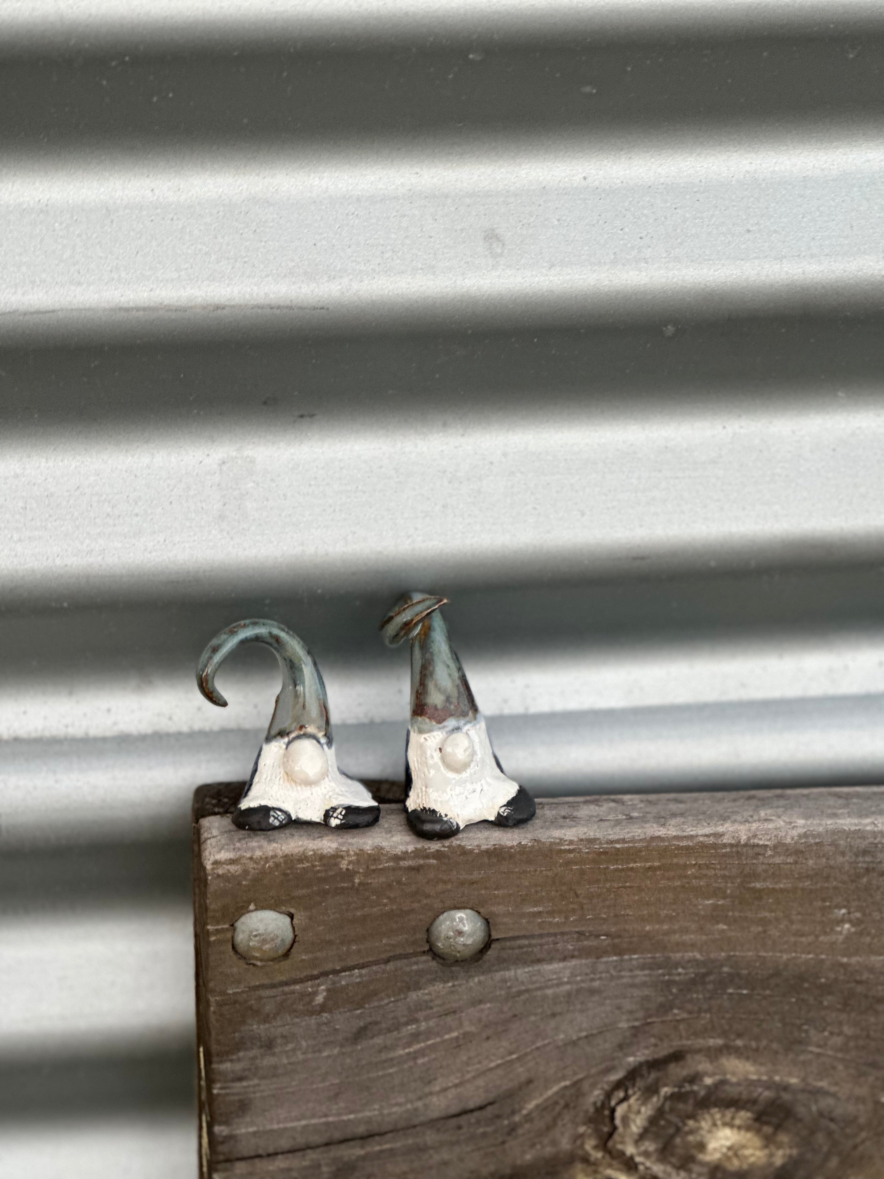 Blå En & Blå To | Handmade Ceramic Gonk Pair | Blue
