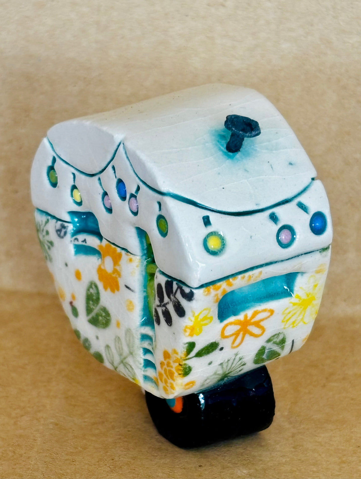 Small Retro Collectable Ceramic Caravan 12