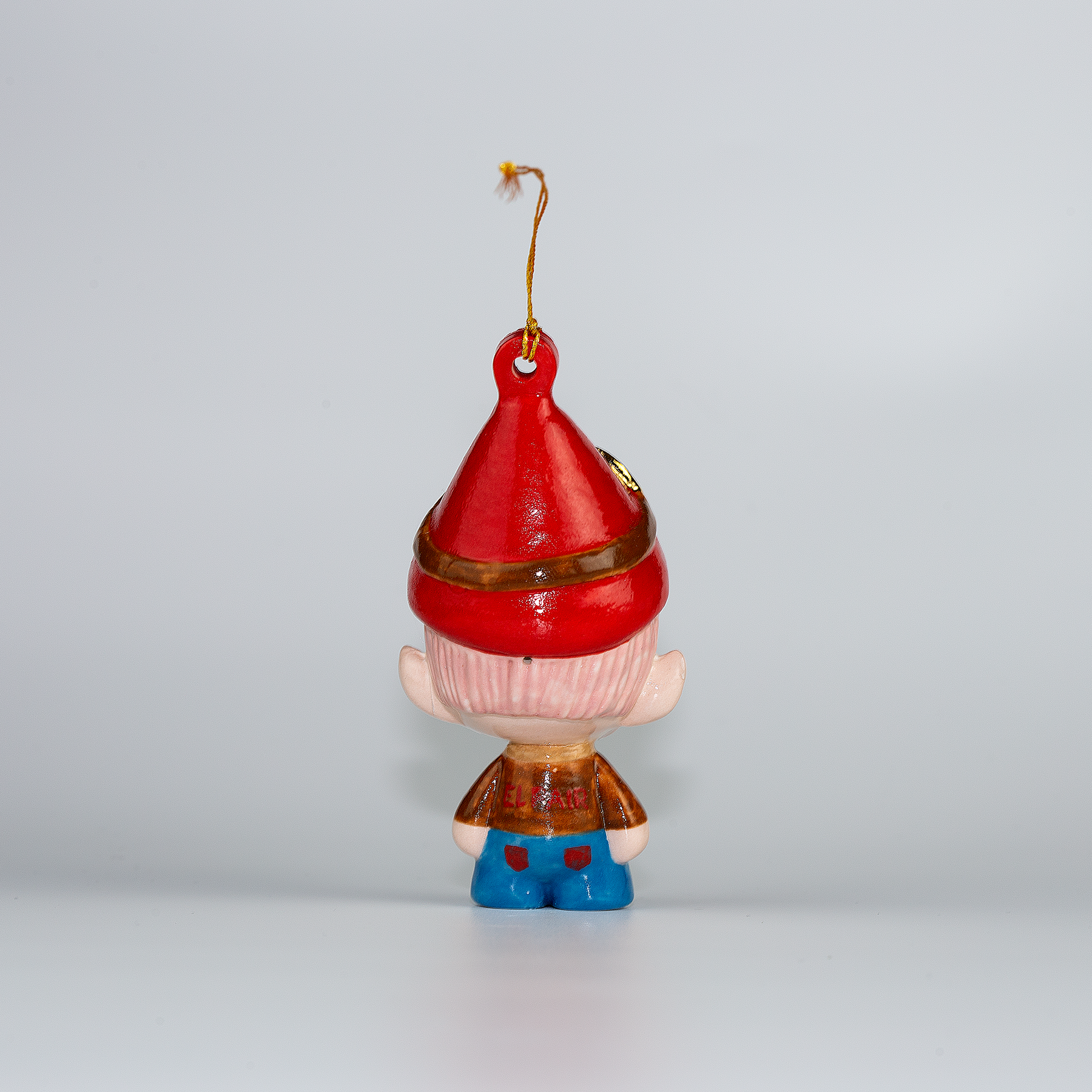 Malakai the Pilot Elf. One-of-a-kind Handmade Porcelain Christmas ELF figurine ornament.