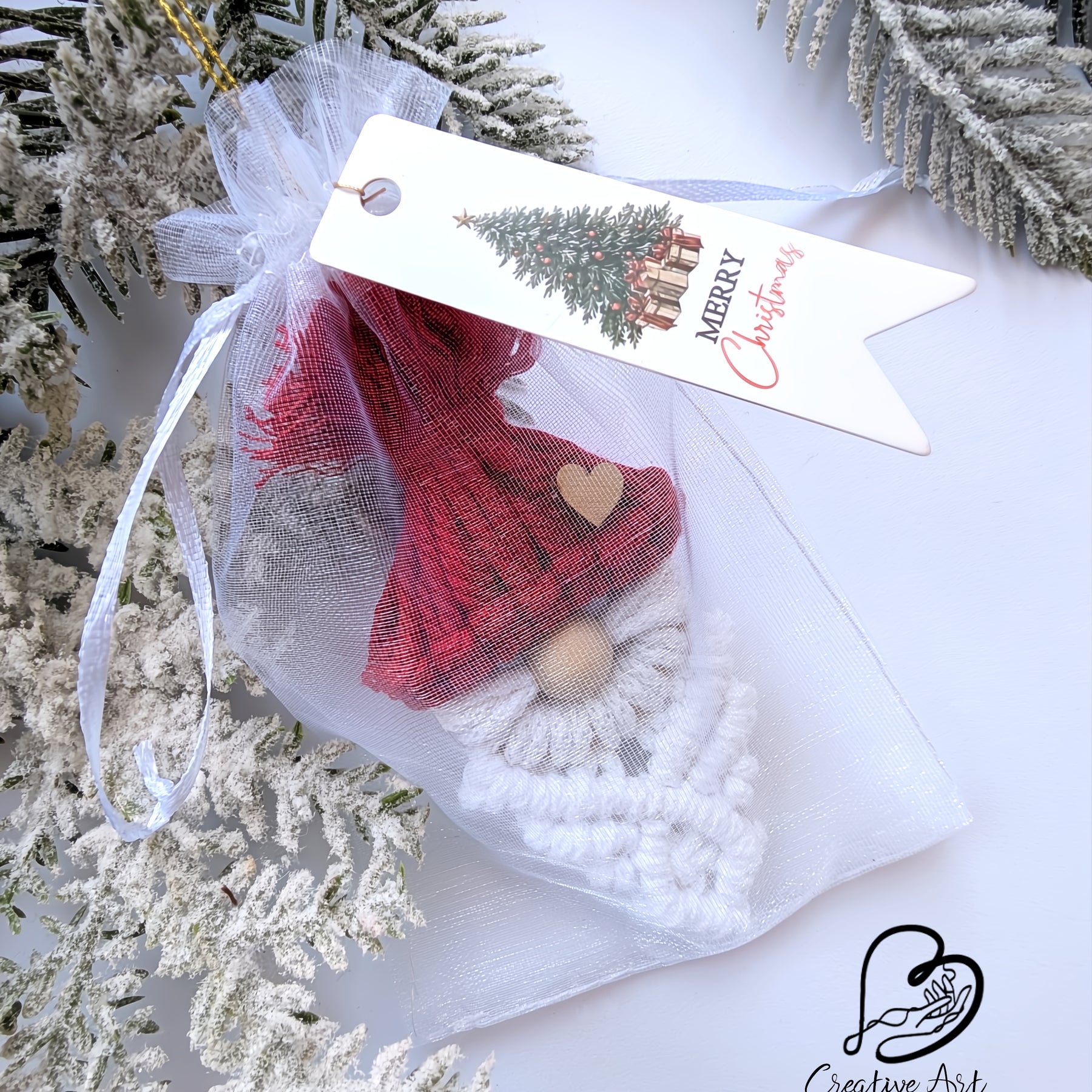 Santa Ornament with macrame beard
