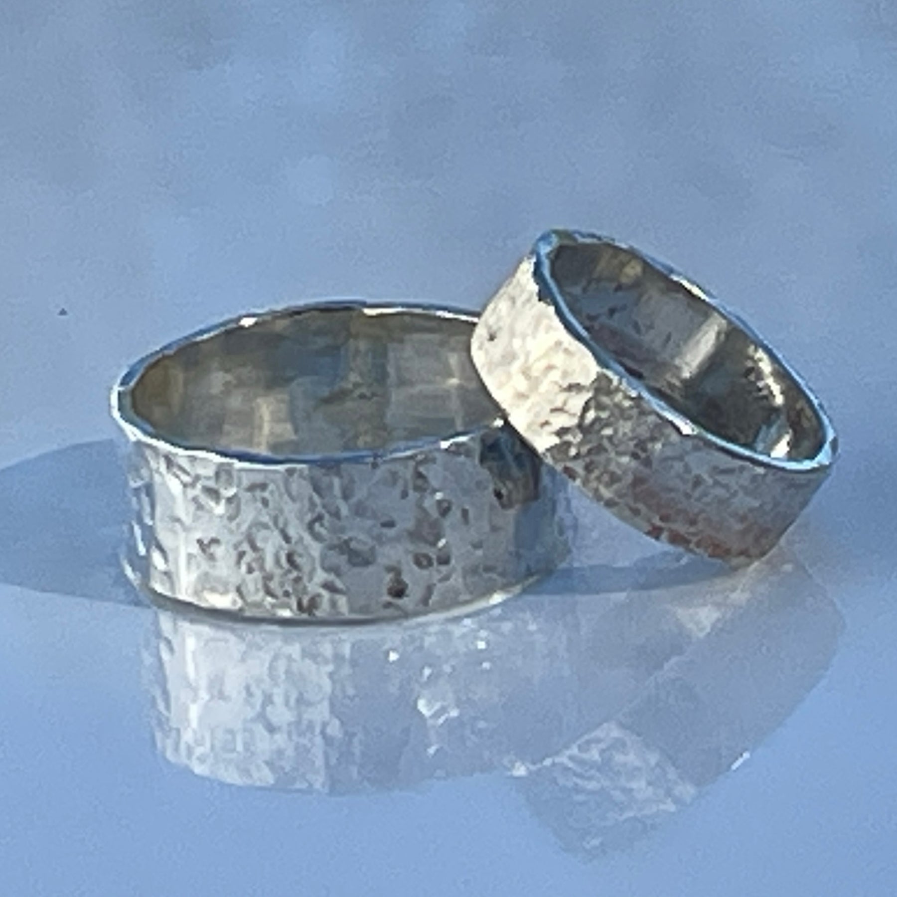 Simple Beaten Stirling Silver Ring