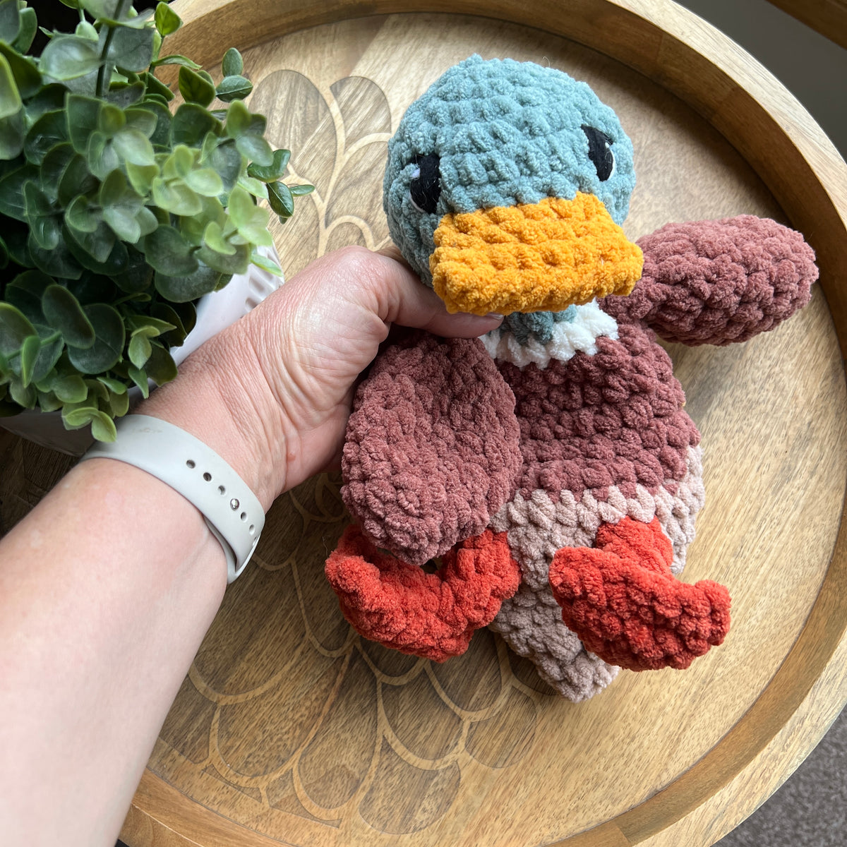 Handmade Modern crochet Della Duck Lovey MADE TO ORDER