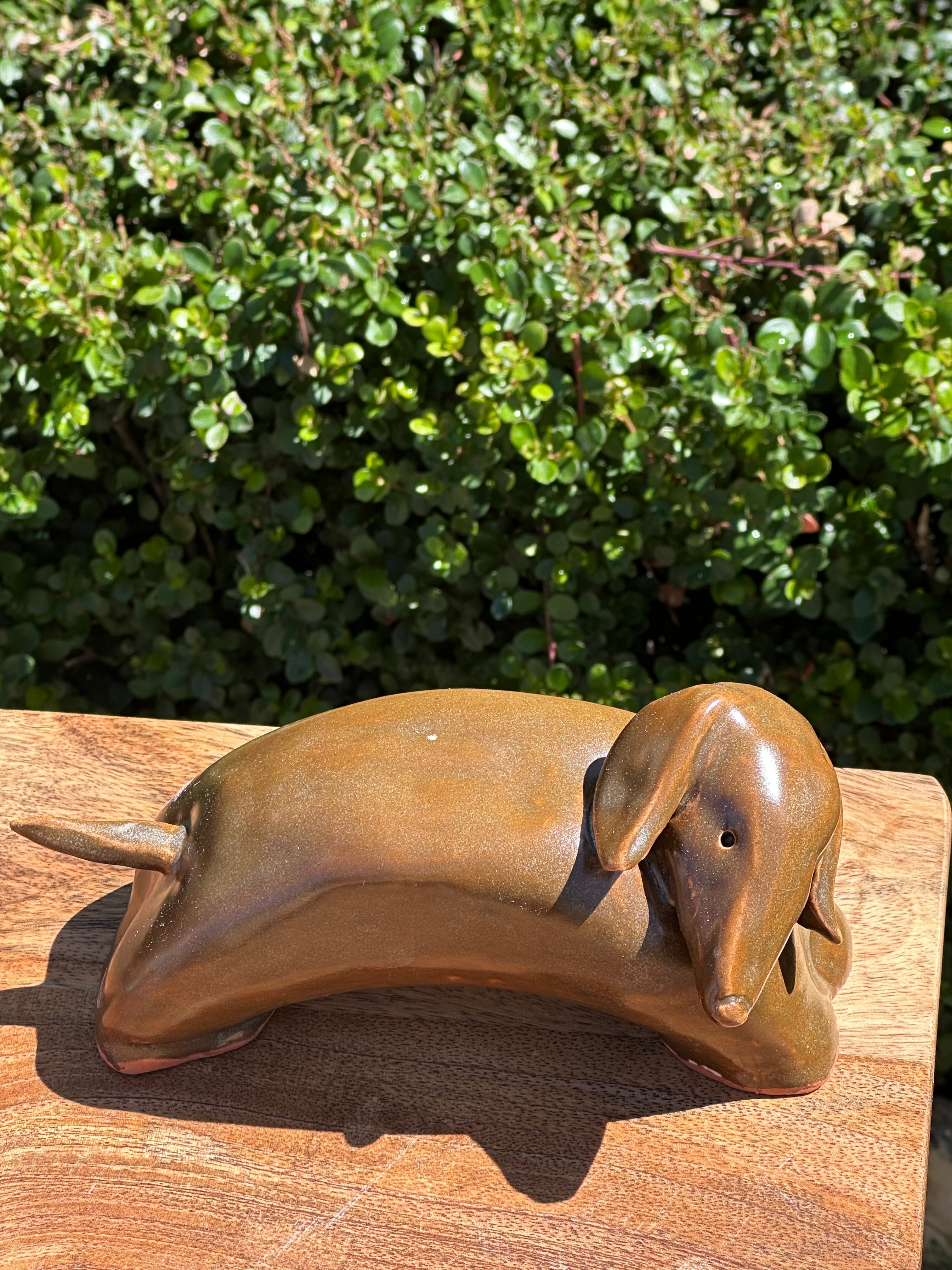 Gumnut Dachshund – Handbuilt Ceramic Sculpture