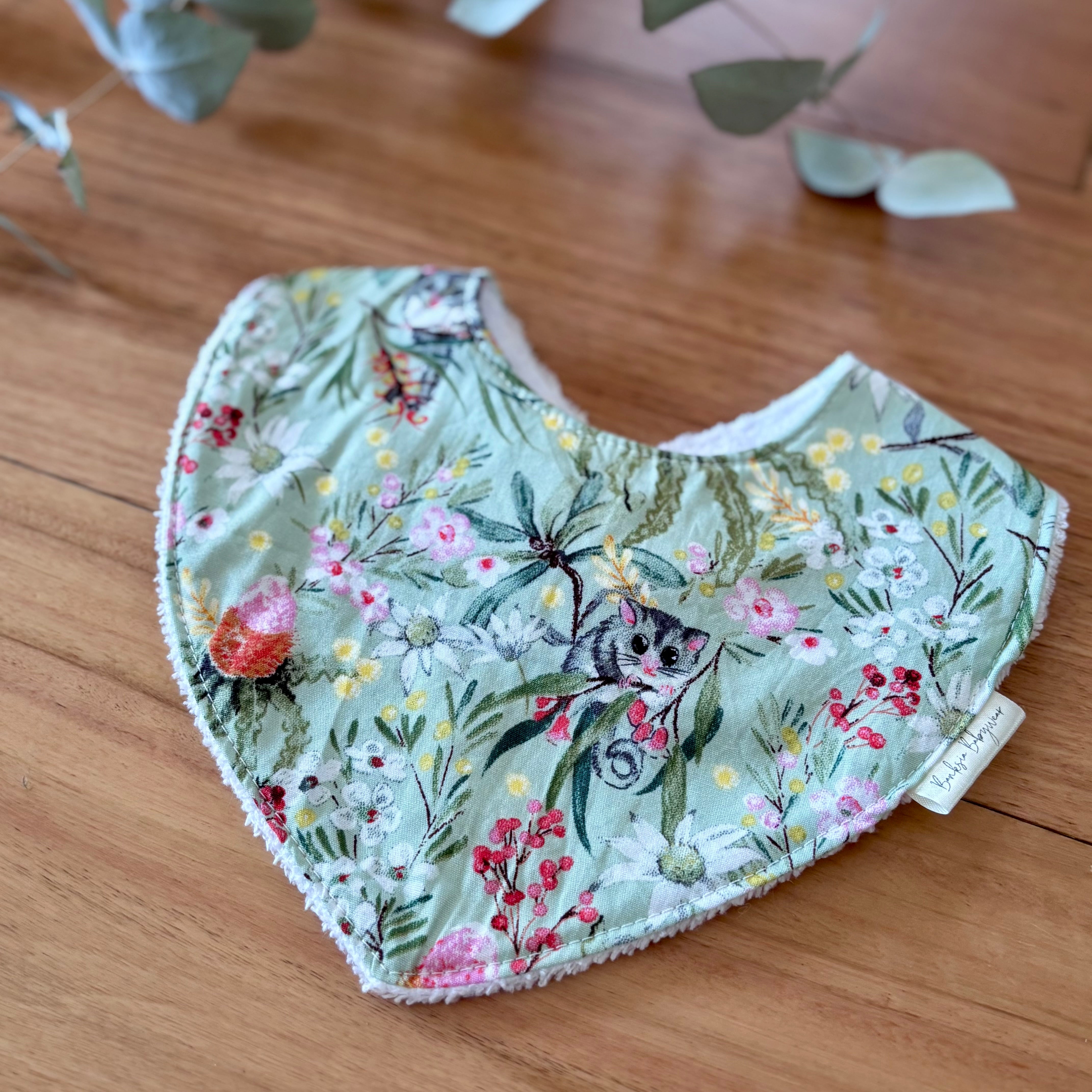Australiana Baby Bib Set | Possum Buddies | Ready to Ship