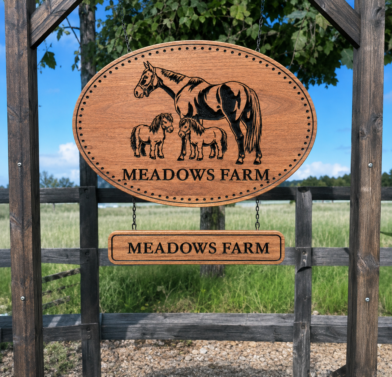 Custom Hobby Farm & Horse Property Outdoor Sign Australian Hardwood Weatherproof