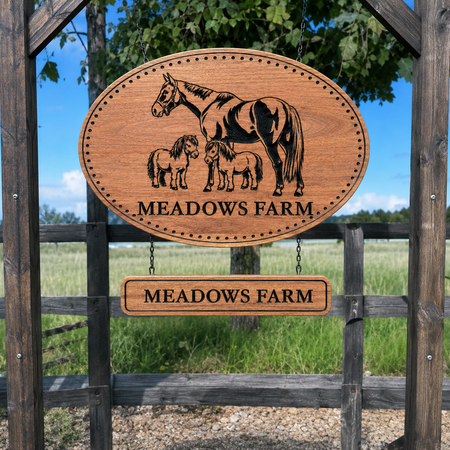 Custom Hobby Farm & Horse Property Outdoor Sign Australian Hardwood Weatherproof