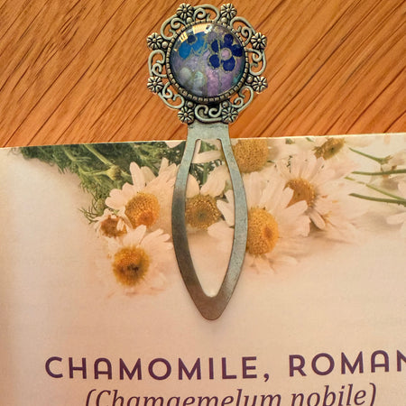 Antique Silver Vintage WASHI Cabochon Bookmark