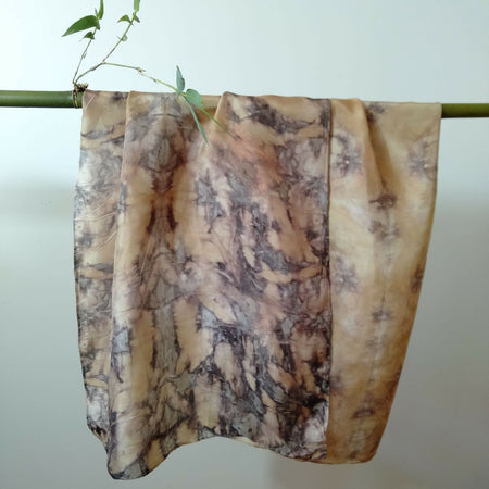 Silk scarf hand printed Scribbly Gum