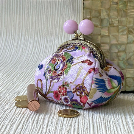 Little Dumpling Purse - Japanese lilac floral