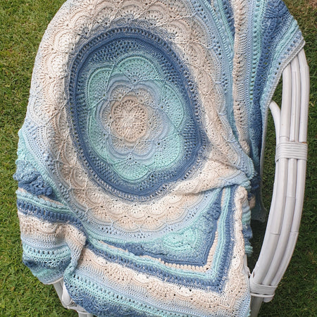 Beautiful beach themed crochet throw
