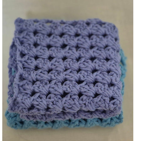 Hand Made Crochet Face & Body Washers 2 Pack