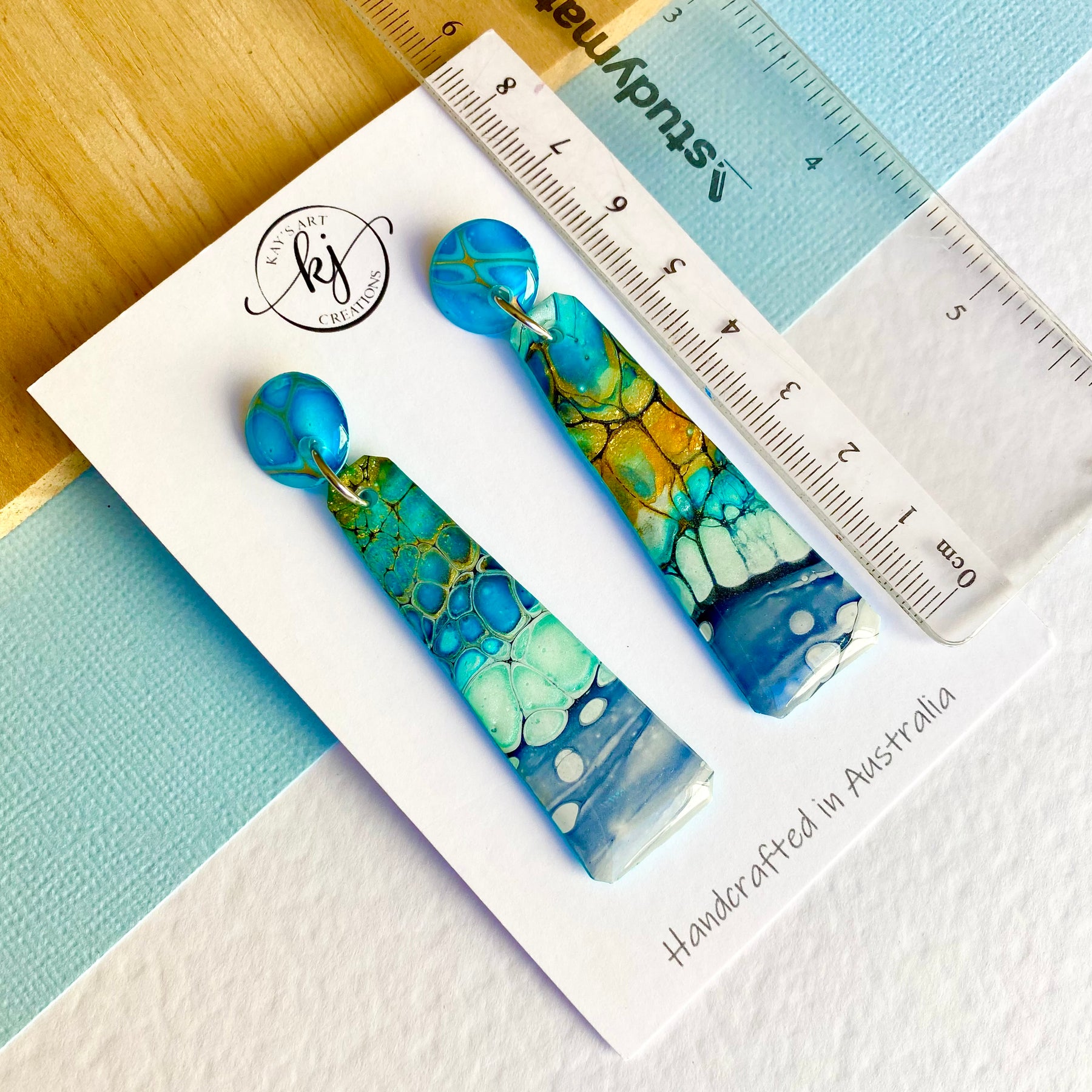 Turquoise Gold Dangle Earrings