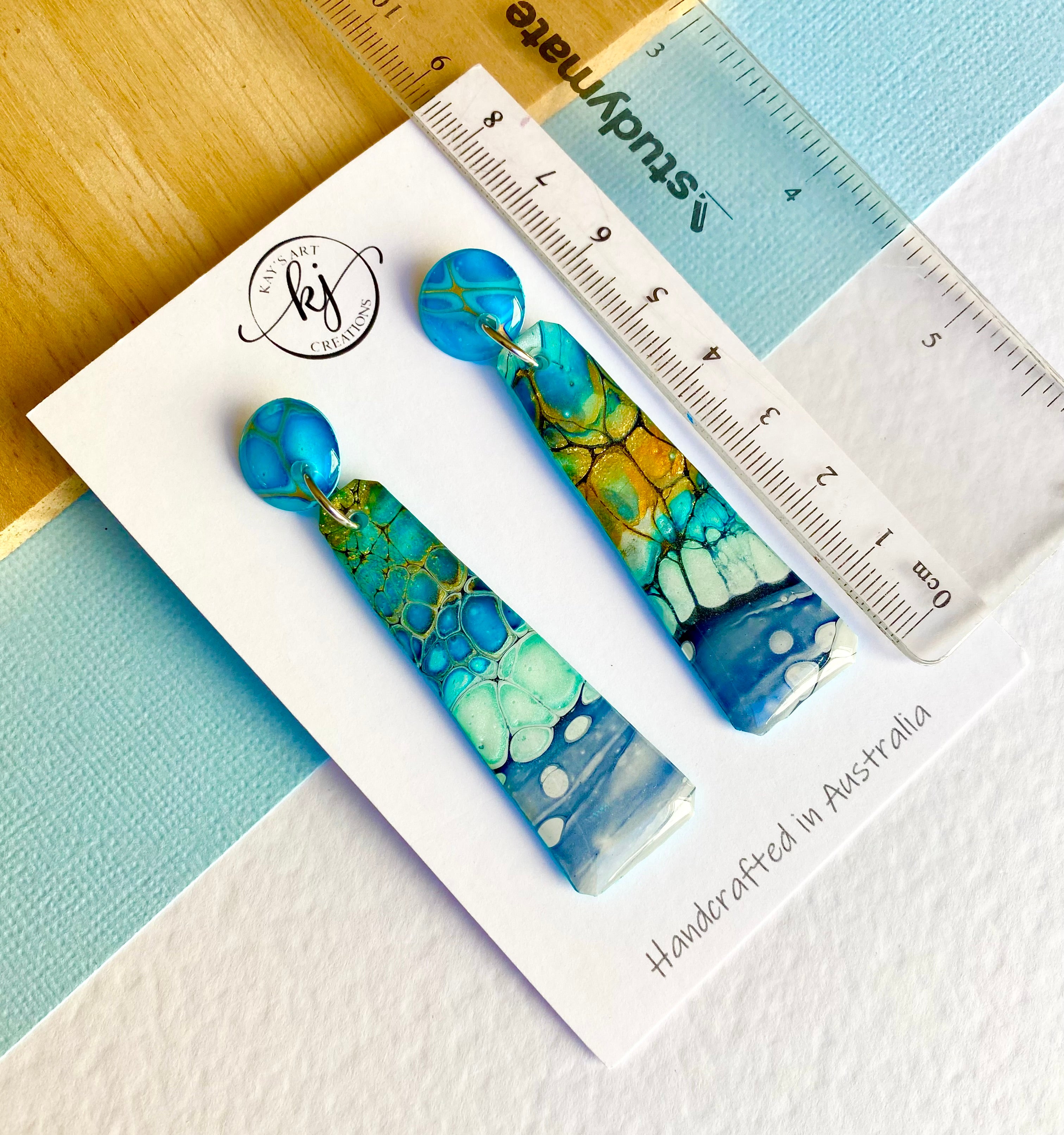 Turquoise Gold Dangle Earrings