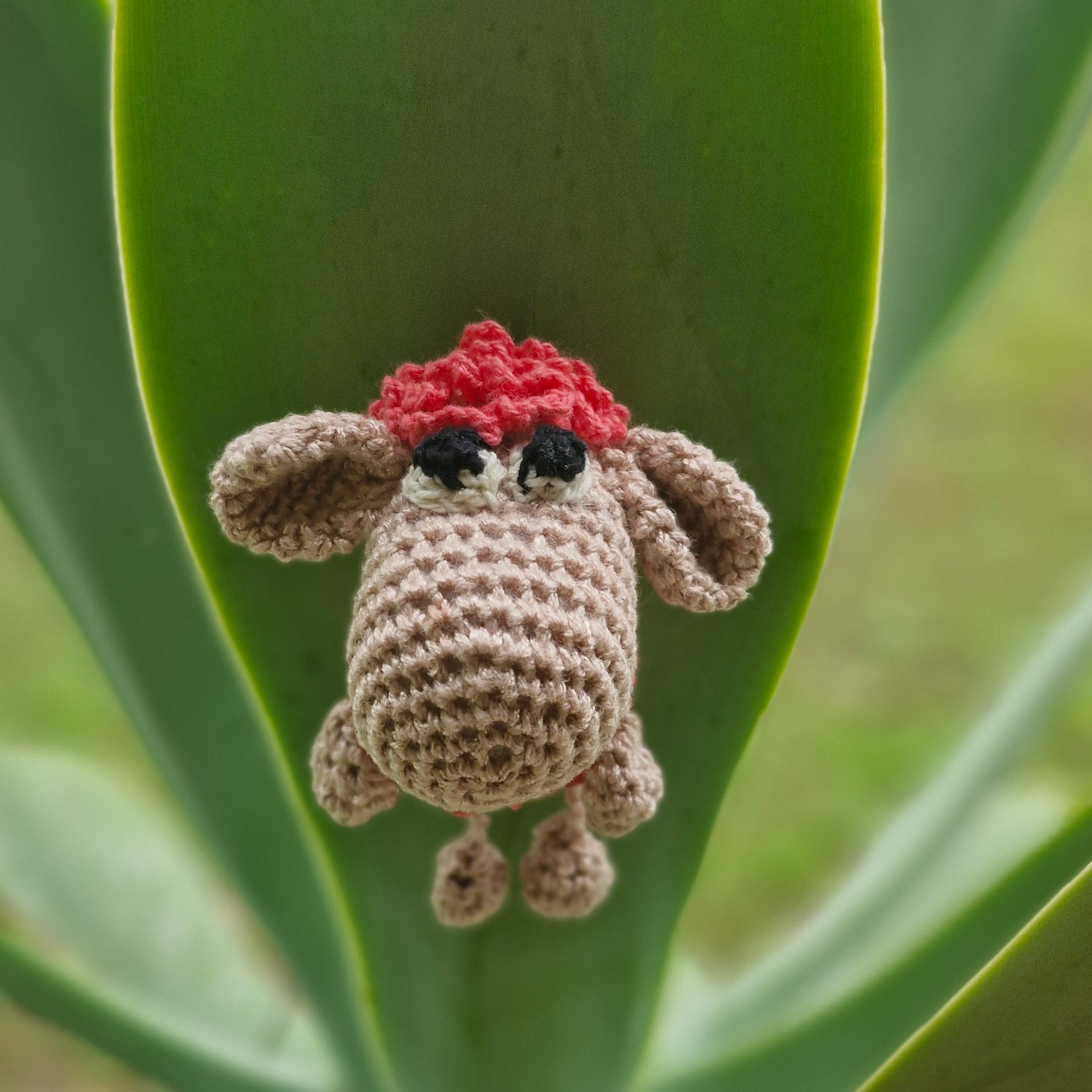 Adorable mini Hand-Crocheted Coral pink Sheep