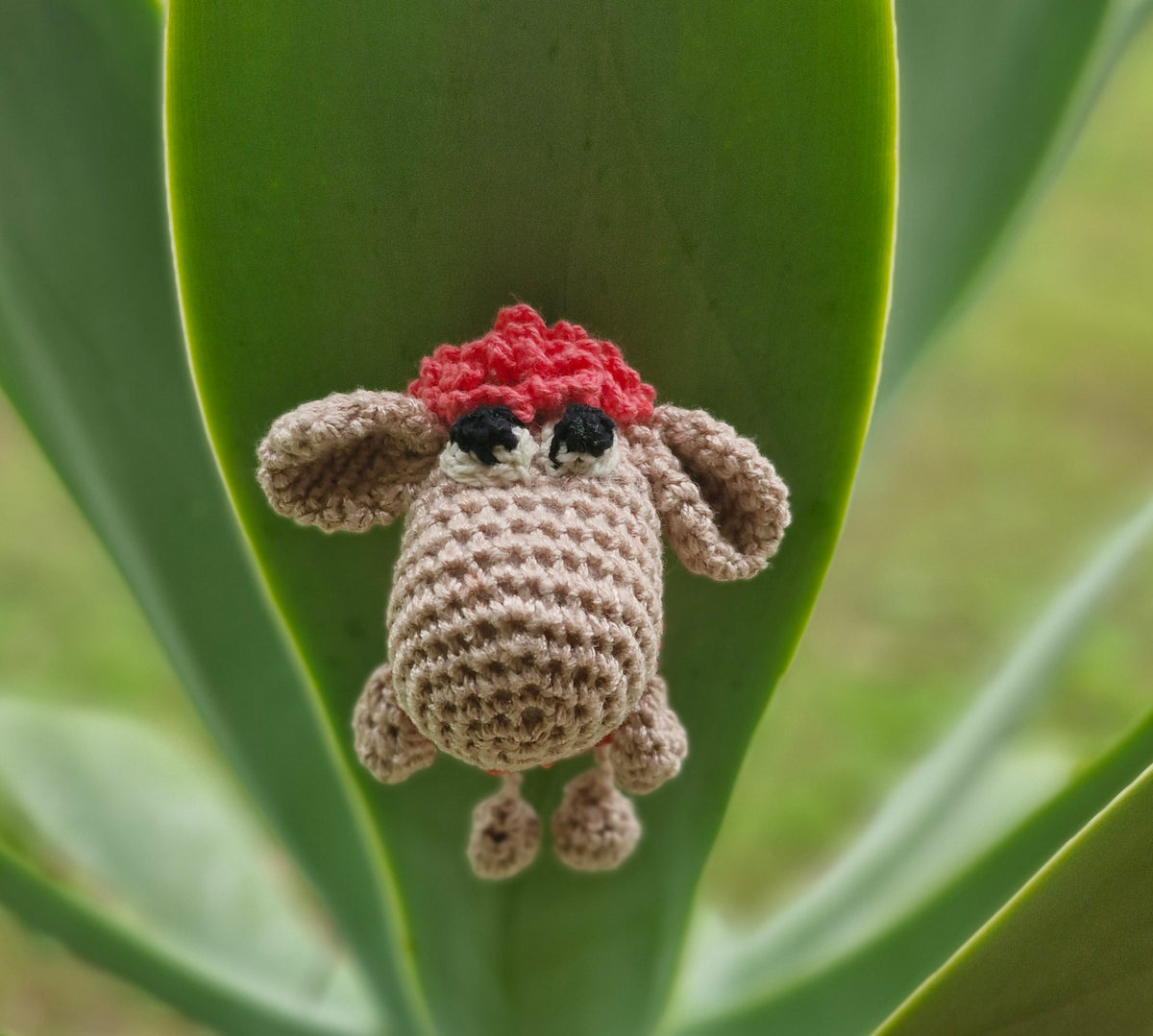 Adorable mini Hand-Crocheted Coral pink Sheep