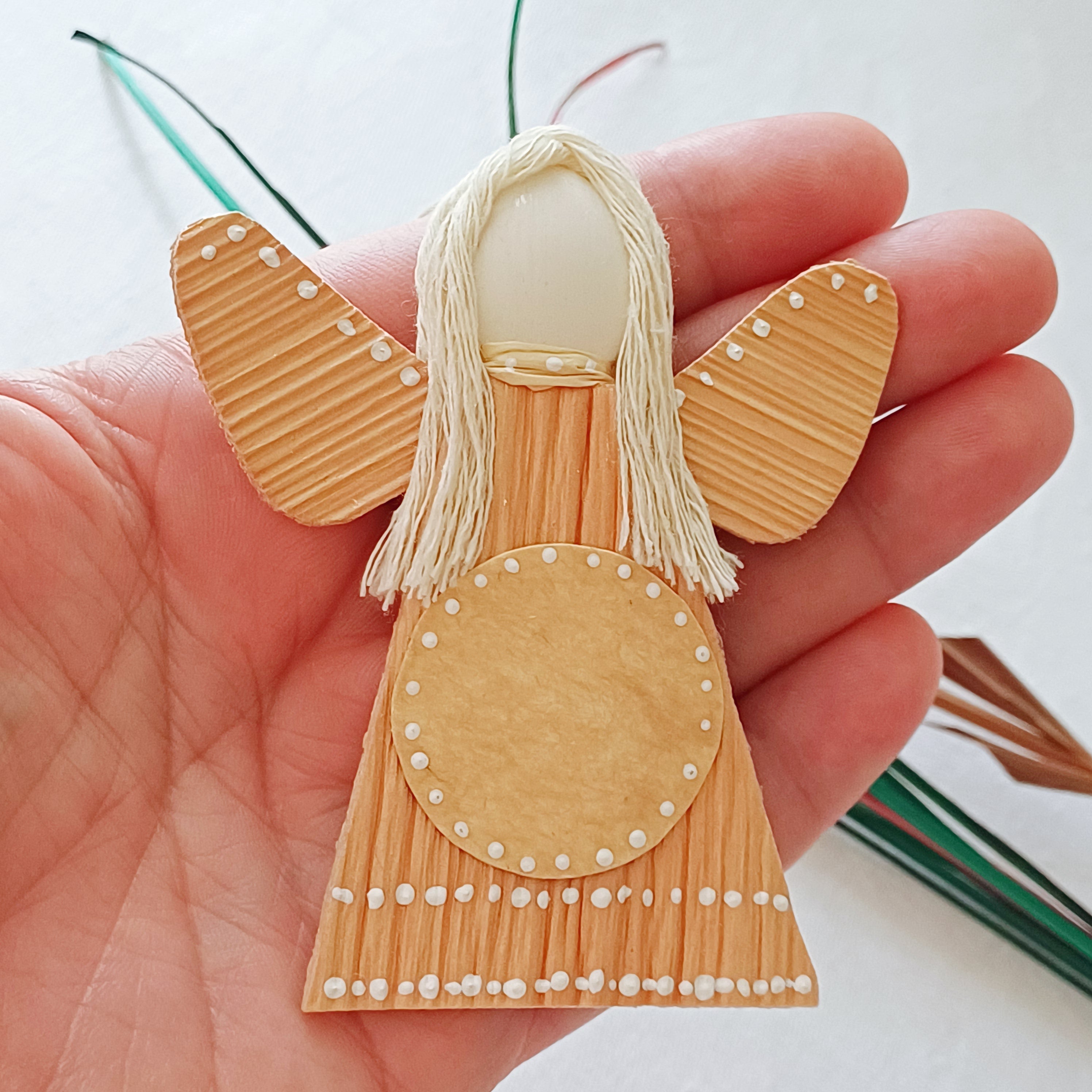 Hello - Little Palm Leaf Angel, Place for Handwritten Message