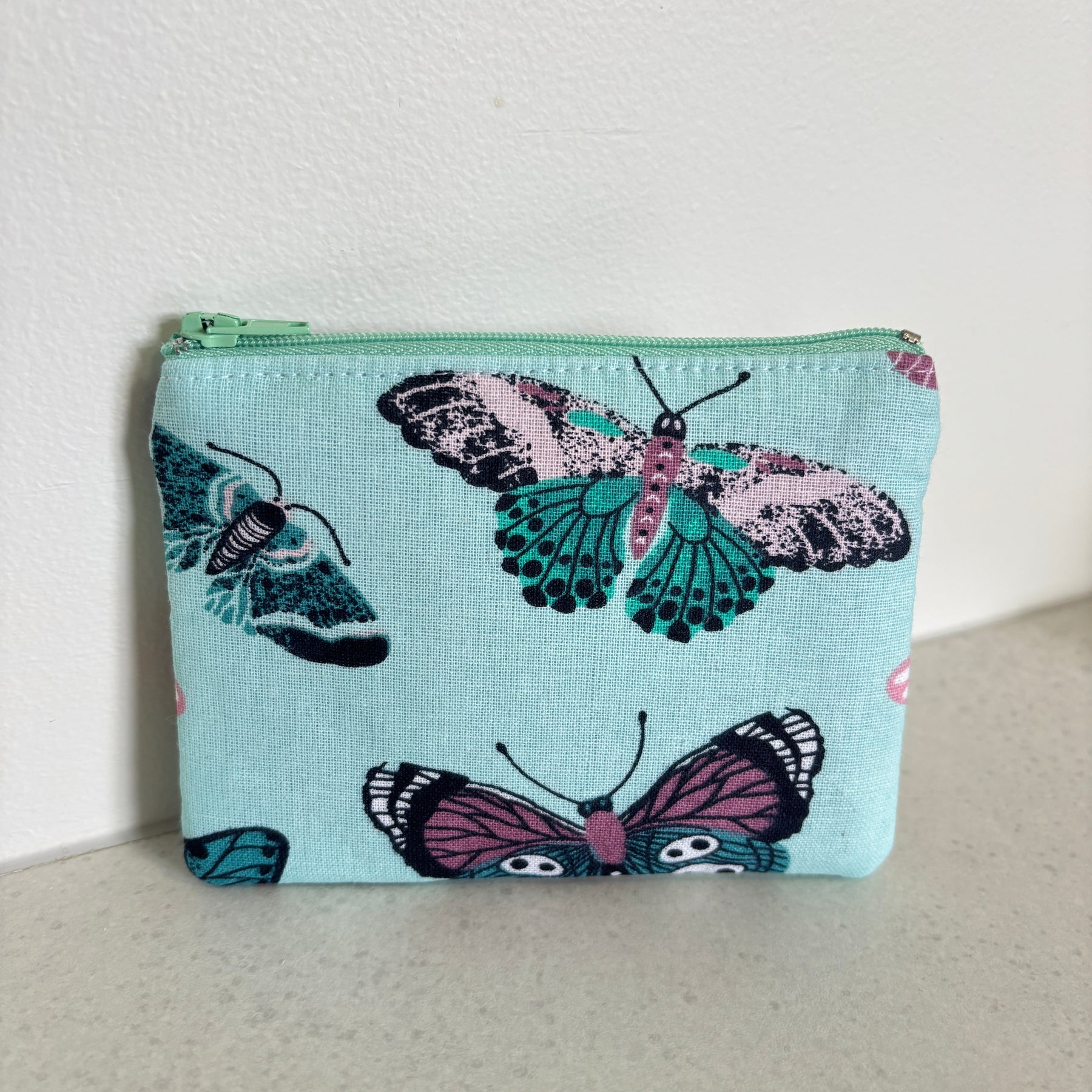 Small Handmade Fabric Zipper Pouch – Coin Purse & Mini Essentials Organiser