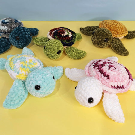 Hand made crocheted velvet Sea Turtle