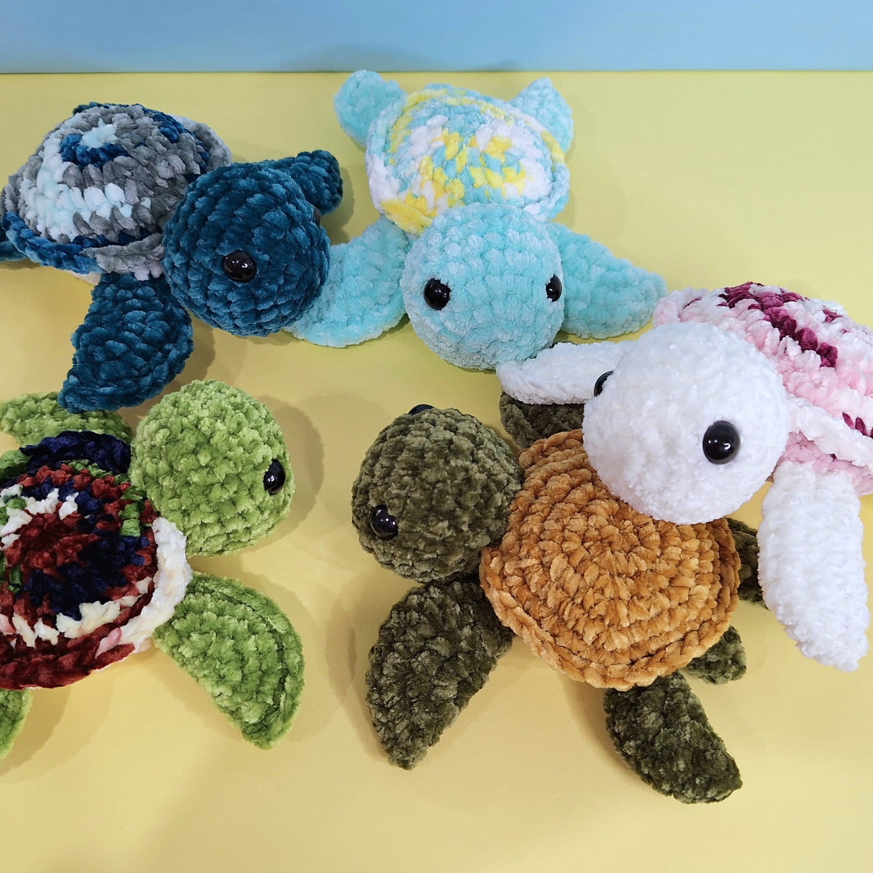 Hand made crocheted velvet Sea Turtle