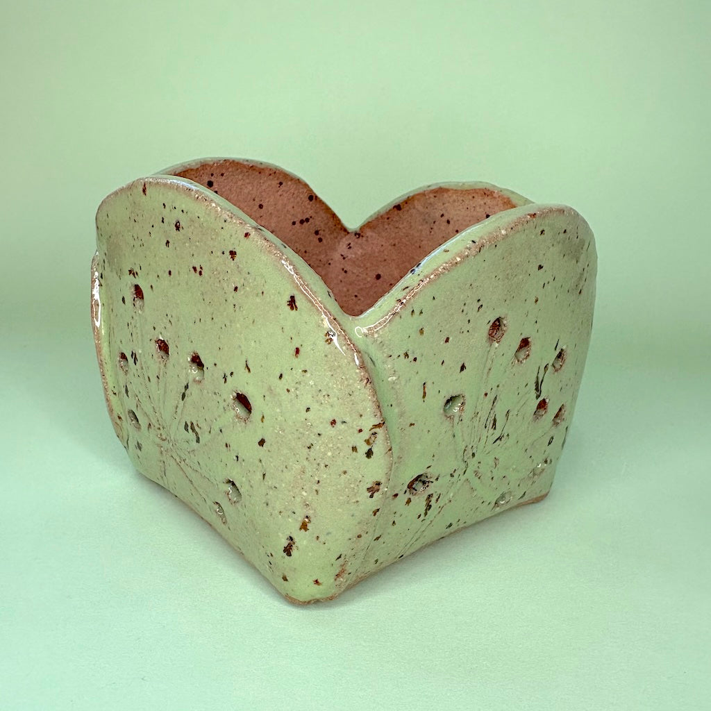 Ceramic square orchid pot – petal design