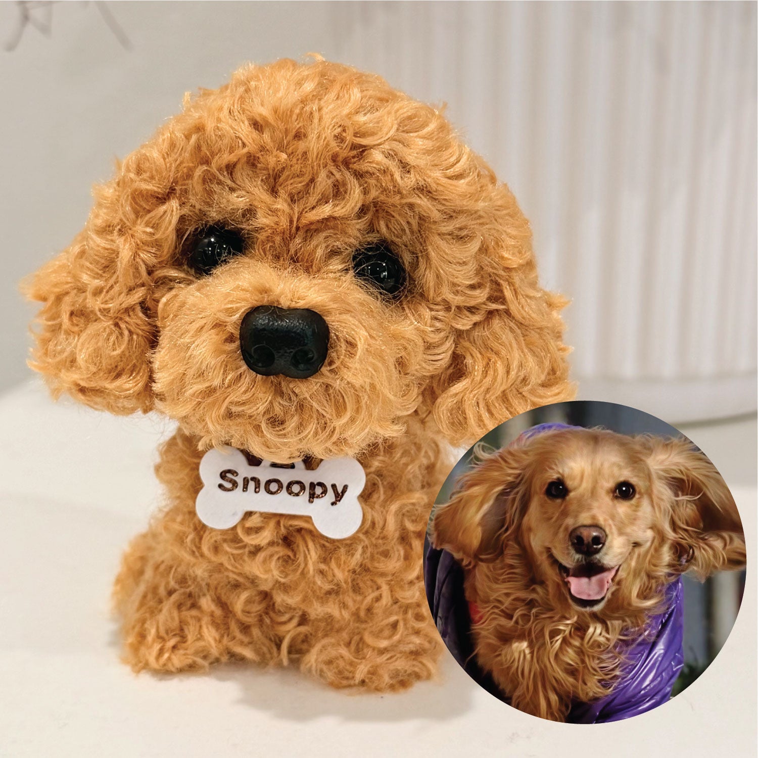Custom Dog Replica from Photo, Poseable Art Doll, Pet Memorial Keepsake - Handmade Soft Sculpture, Personalised Plushie Ornament