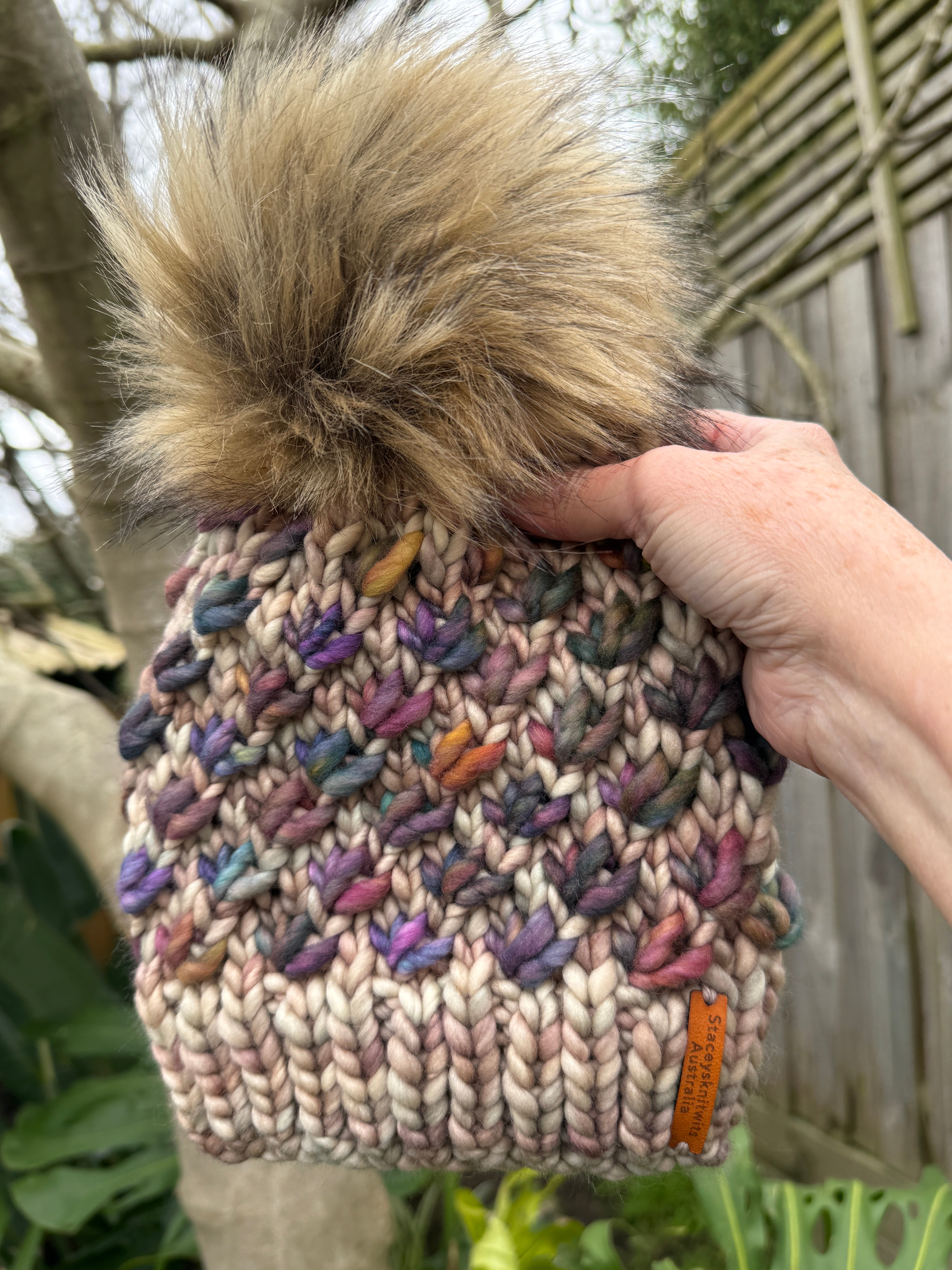 Hand Knitted Merino Beanie, Luxurious PomPom Beanie