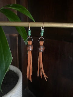 Boho Leather Bead Drops