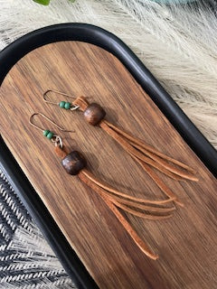 Boho Leather Bead Drops