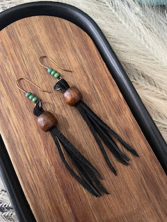 Boho Leather Bead Drops