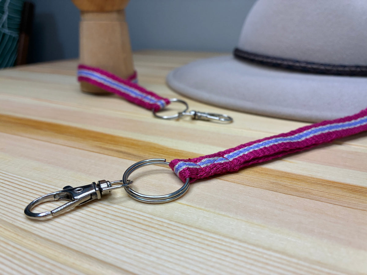 A Little Loom Magic - Raspberry Handwoven Lanyard