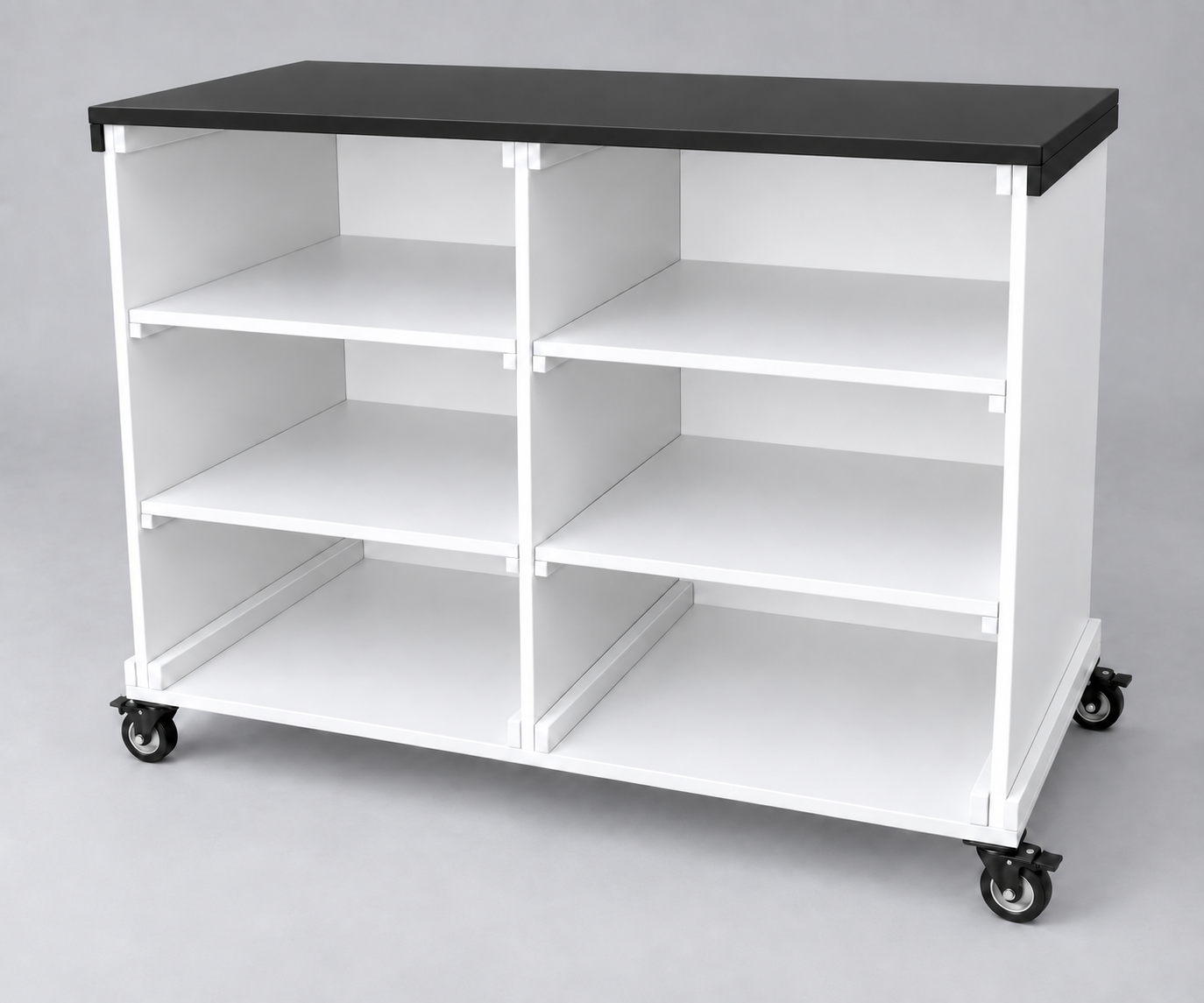 Flat Pack Panel Style Mobile Event Cart - White