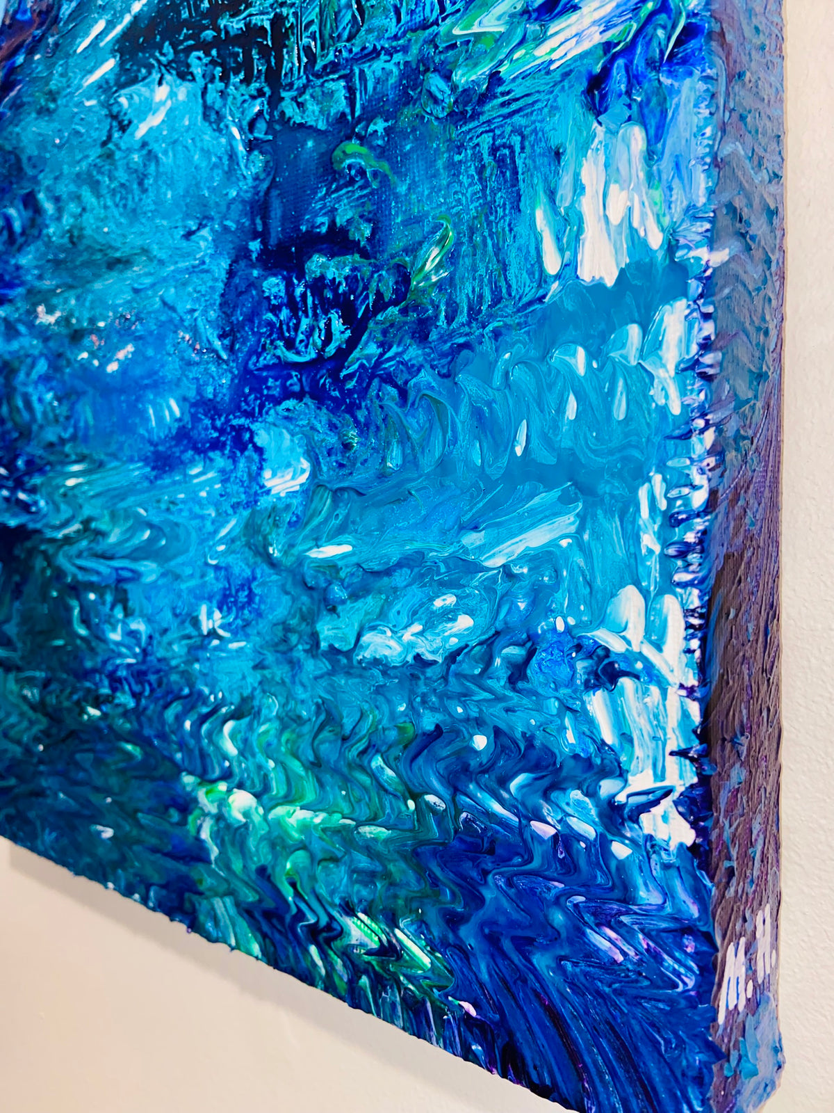 Ripples 2 ORIGINAL CANVAS PAINTING 25.4x25.4x3.5cm by Margo Humphries