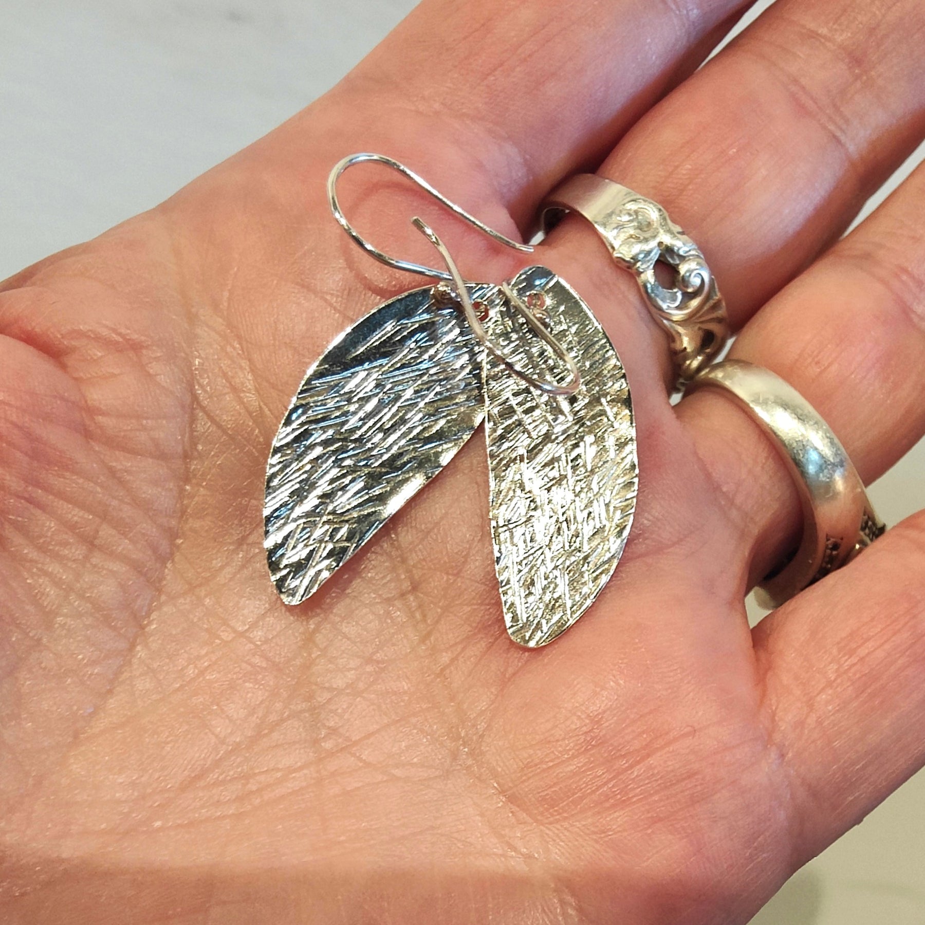 Woodland Texture Sterling Silver Earrings