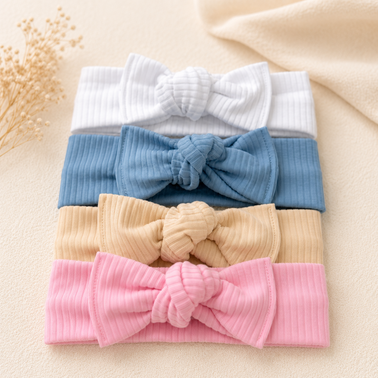 Chunky Knot Ribbed Knit Baby Headband - 2 SIZES | 4 Colours