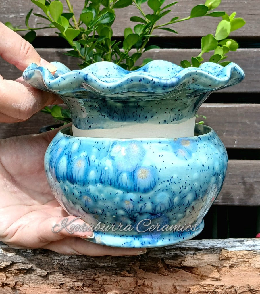 Ceramic African Violet Pot Self watering
