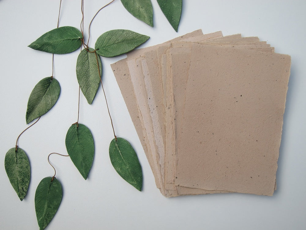 Green Tea Handmade paper/ plant dyed craft paper