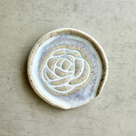 'BEST TEAS' TEASPOON RESTS I White & Speckled Clay