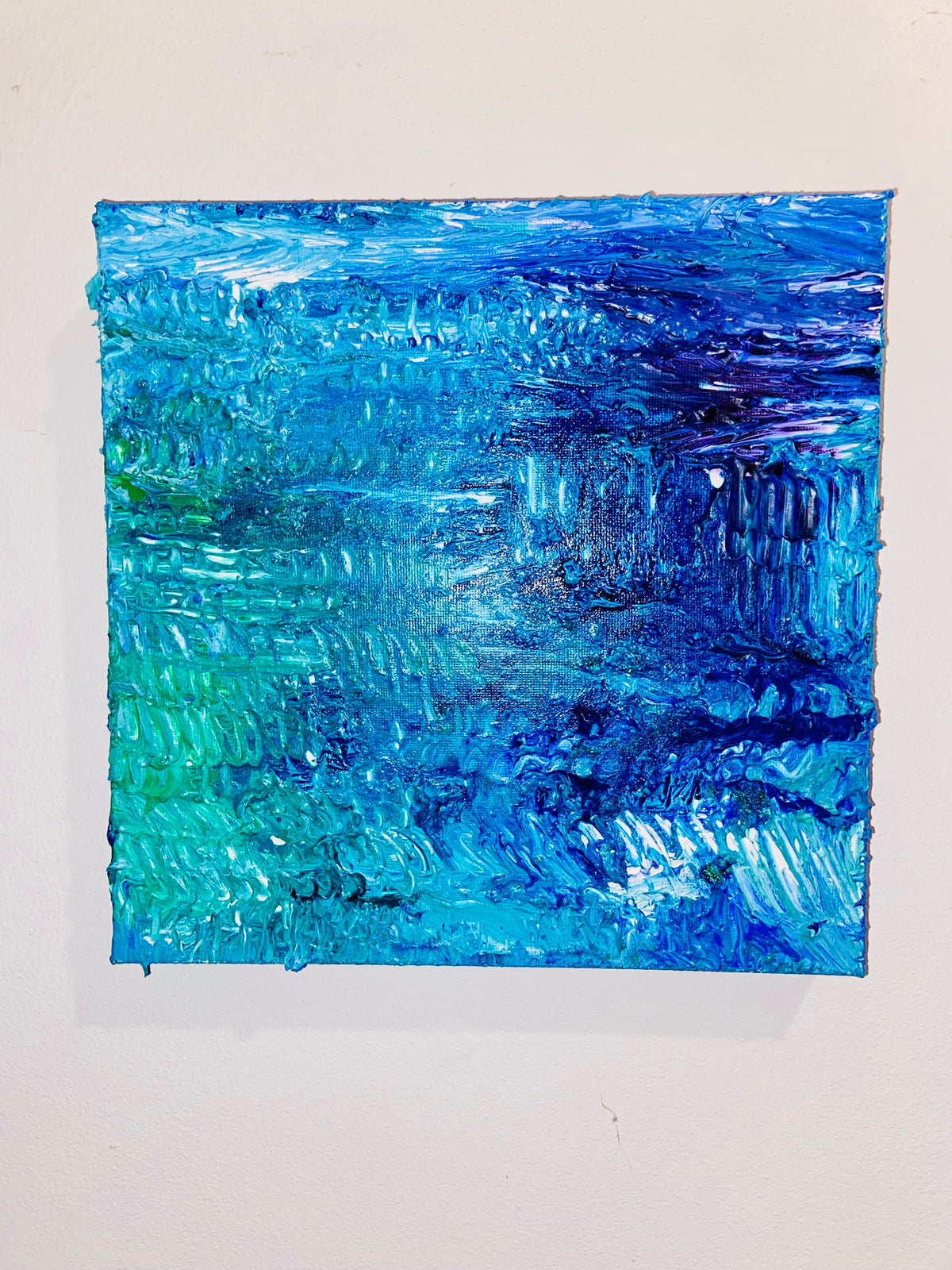 Ripples 1 ORIGINAL CANVAS PAINTING 25.4x25.4x3.5cm by Margo Humphries