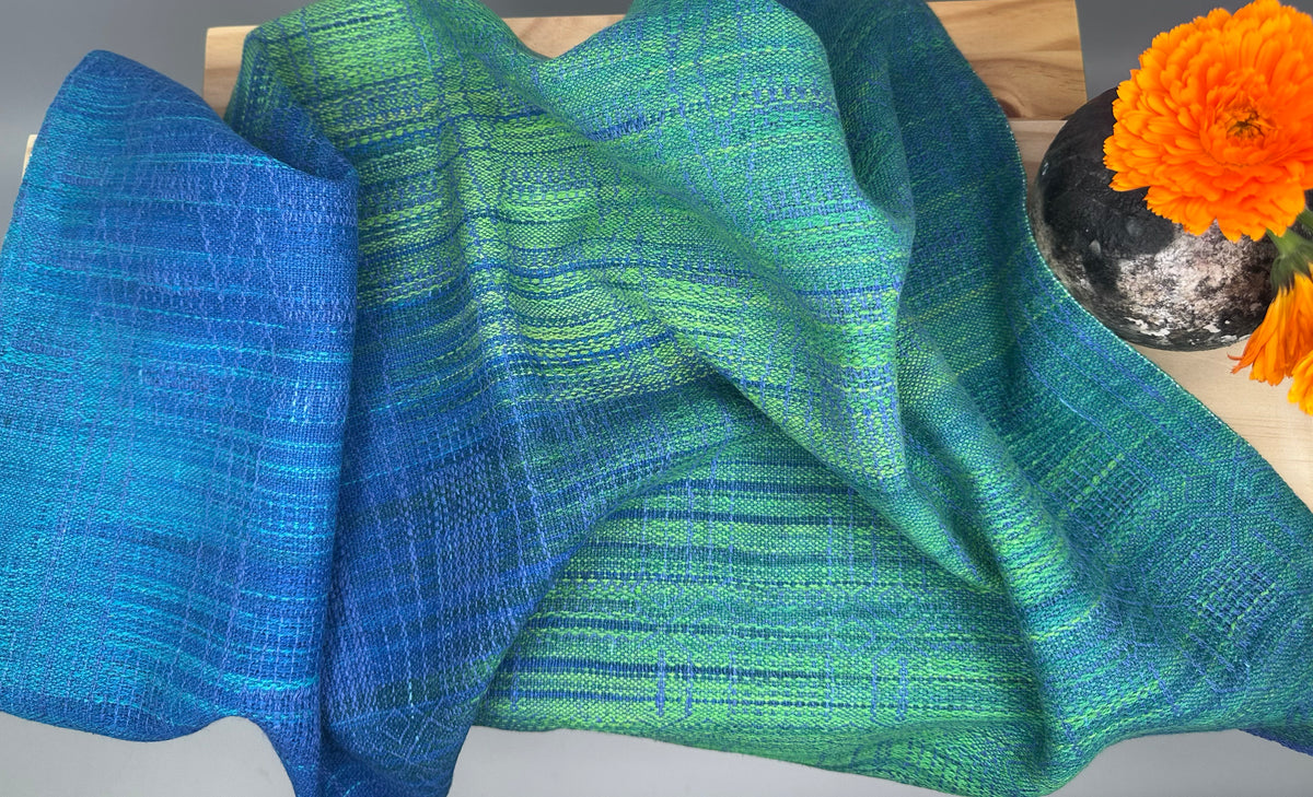 Hand-Dyed and Handwoven Linen/Cotton Tea Towels