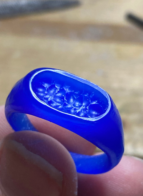 Sterling Silver Pod Ring | Size P½ | Hand Carved