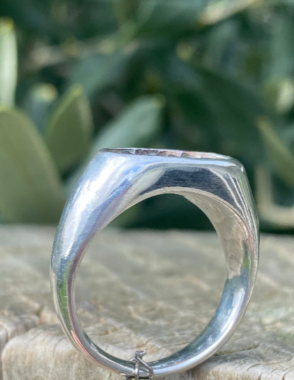 Sterling Silver Pod Ring | Size P½ | Hand Carved
