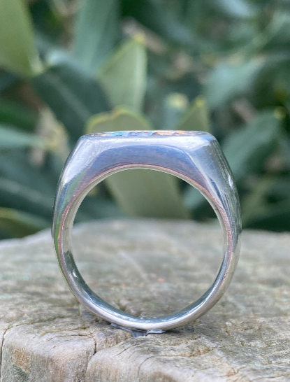 Sterling Silver Pod Ring | Size P½ | Hand Carved