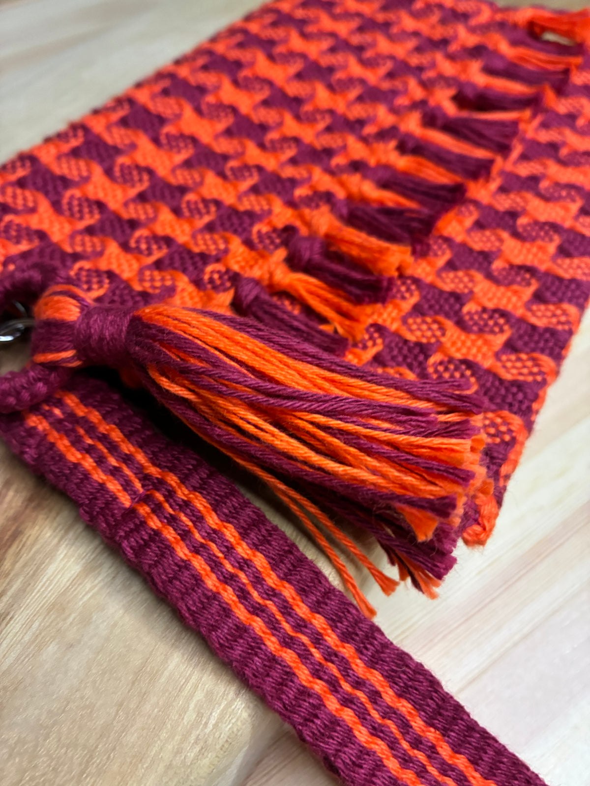 Handwoven Star Twill Fold-Over Clutch Purse