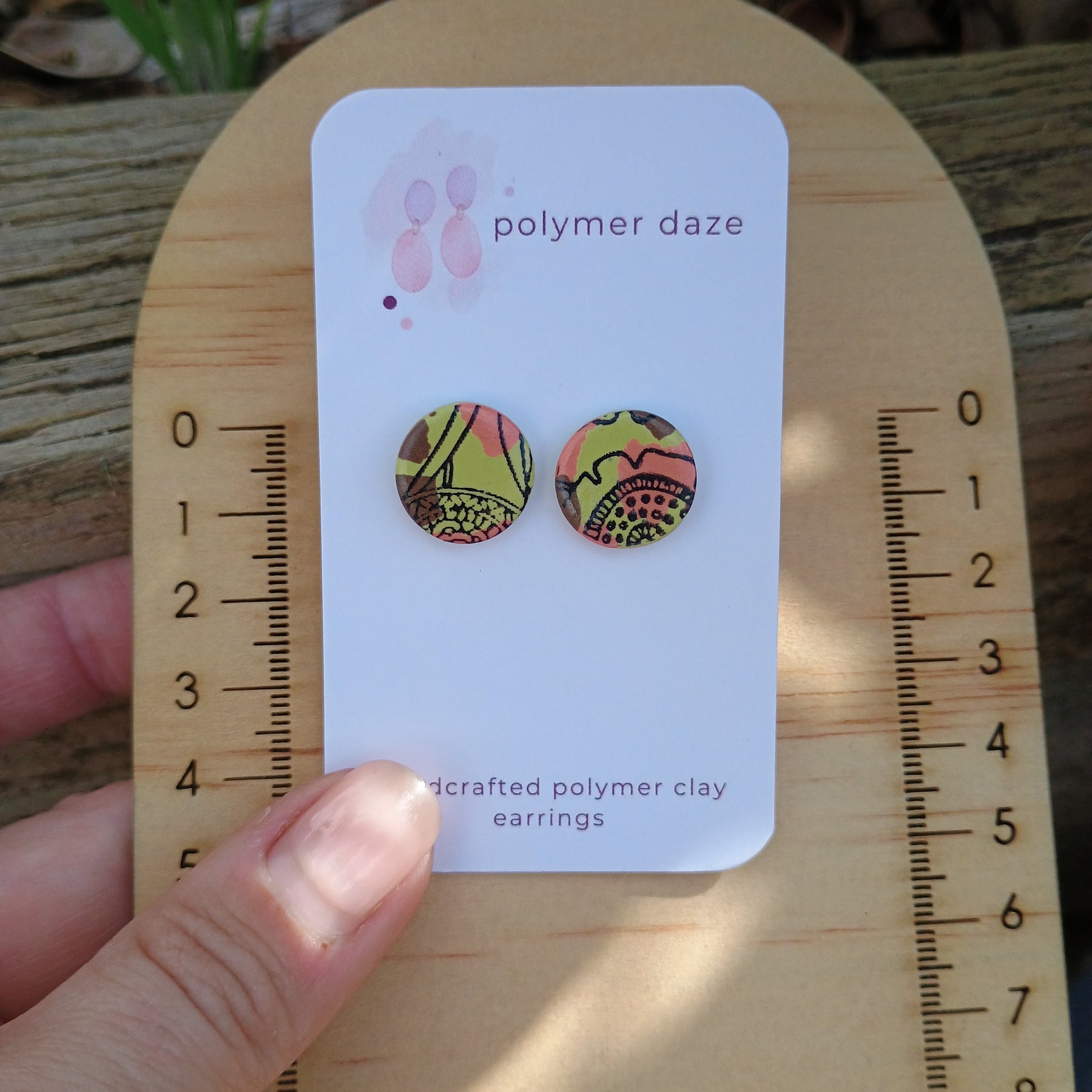 Painted floral studs