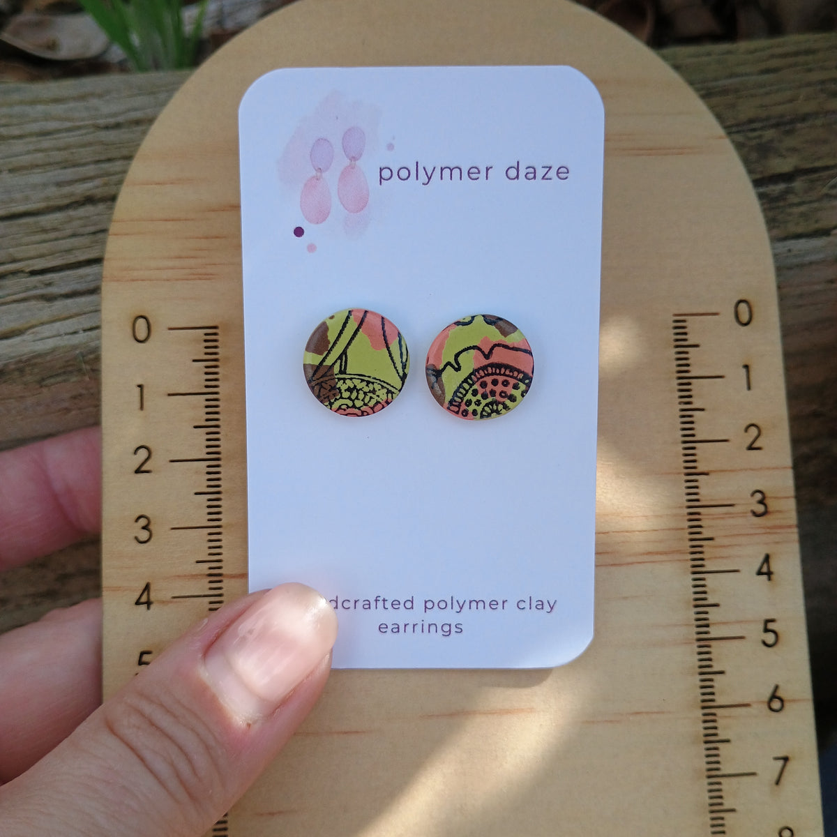Painted floral studs