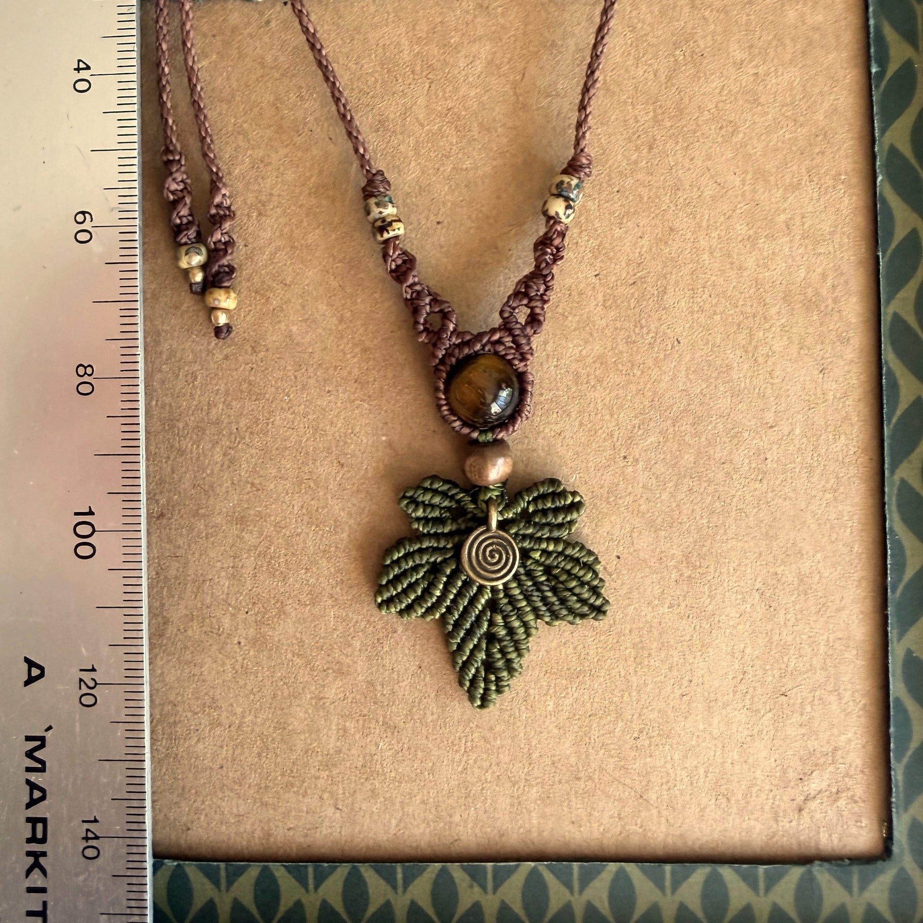 Macrame Maple Tree Leaf Necklace