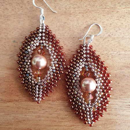 Pearl Leaf Earrings