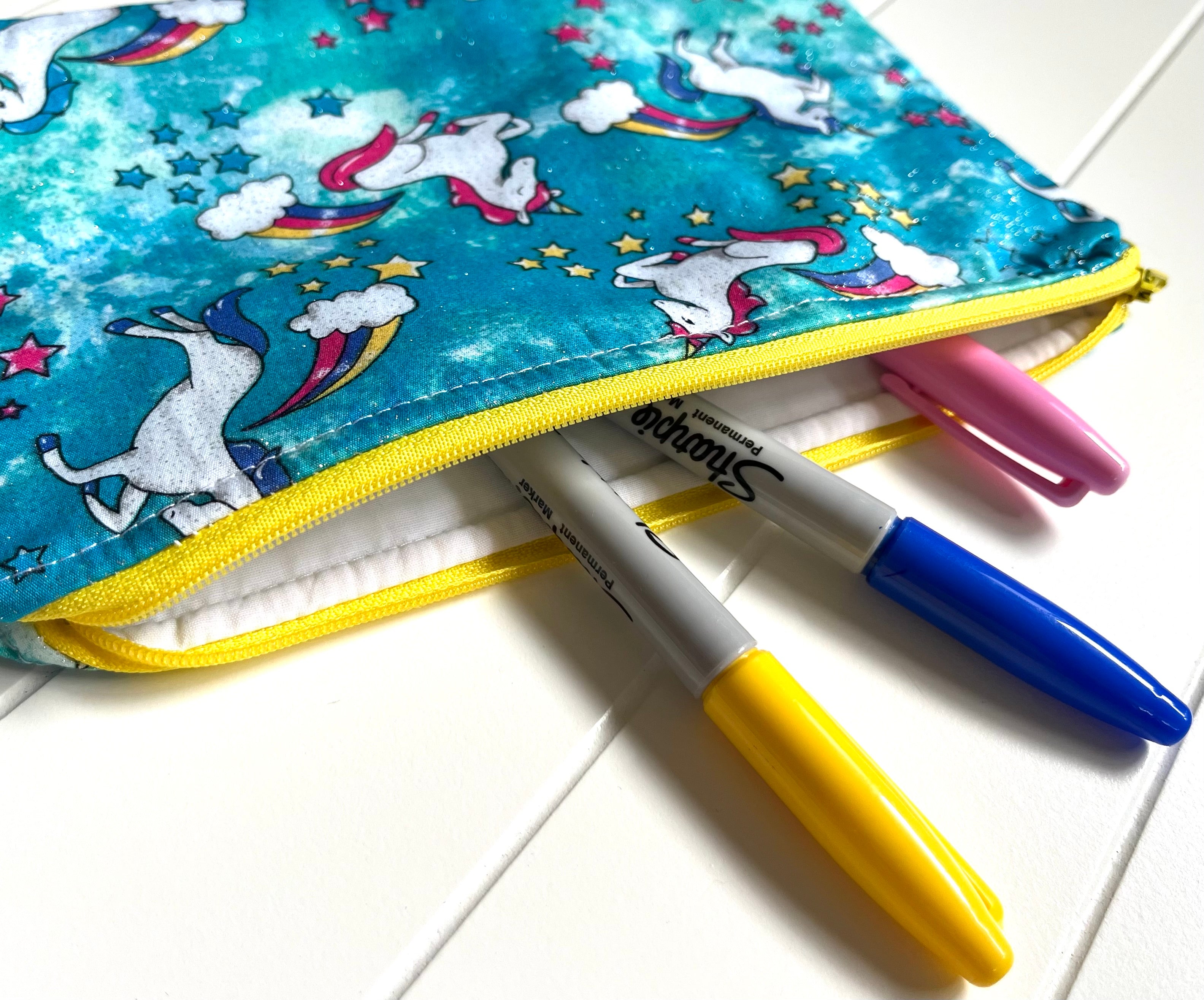 Sparkly unicorns pencil case